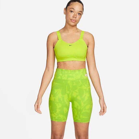 Nike One Luxe Icon Clash Training Shorts Green Pull-On Stretch Size Small NWT - Picture 3 of 10